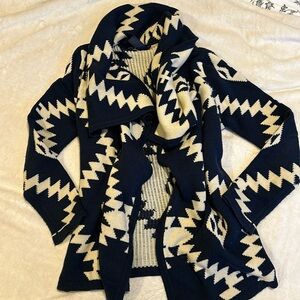 Blue and off-white sweater